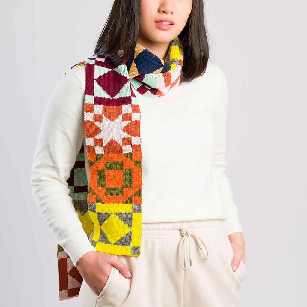 Verloop Quilt Block Mini Scarf - Warm Multi