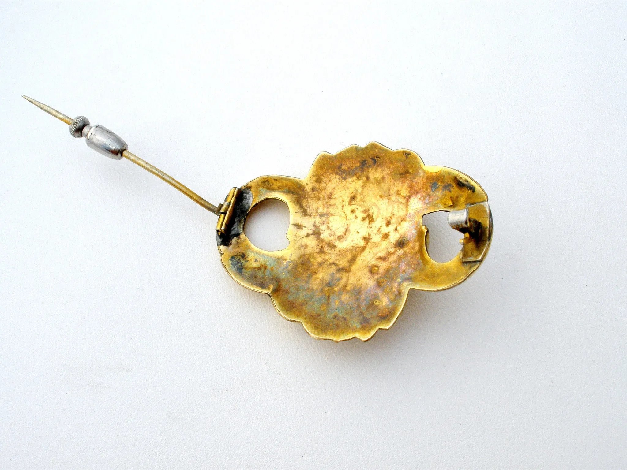 Victorian Gold Plated Floral Brooch Antique Flower Pin