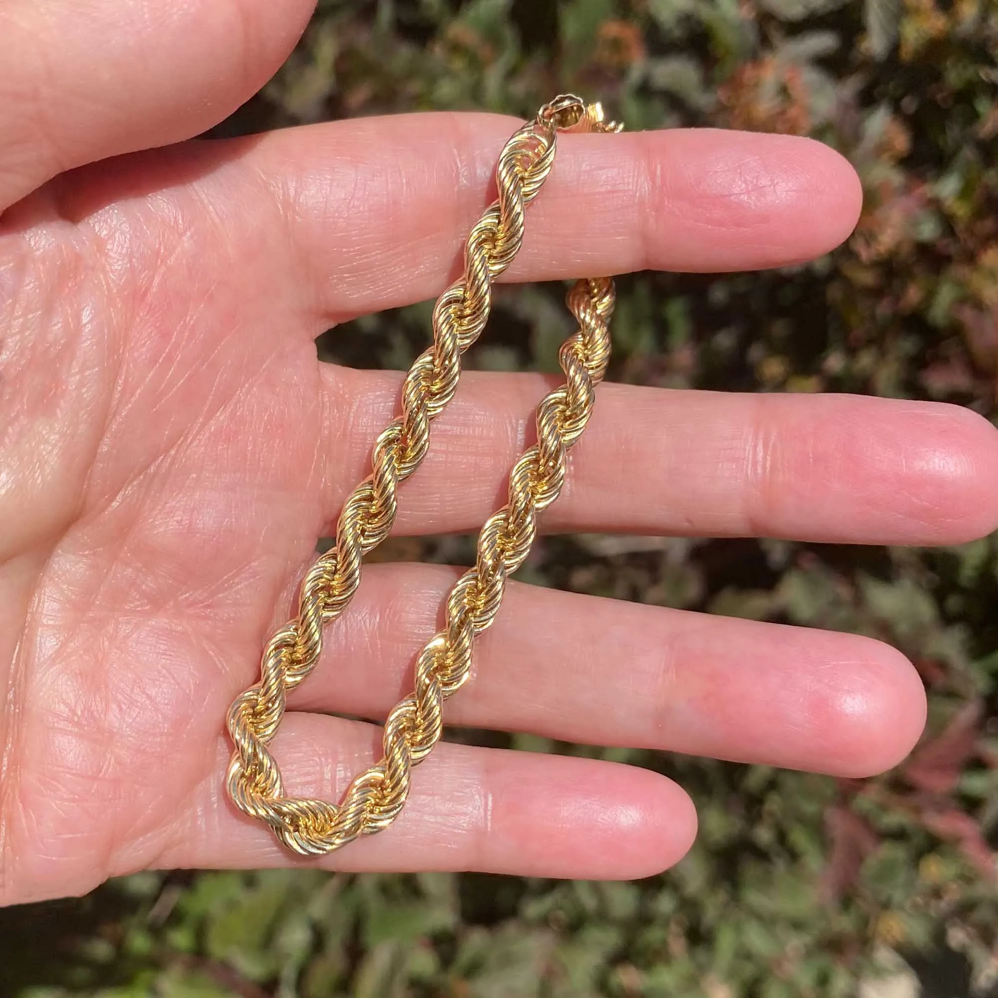 Vintage 14K Gold French Rope Chain Bracelet