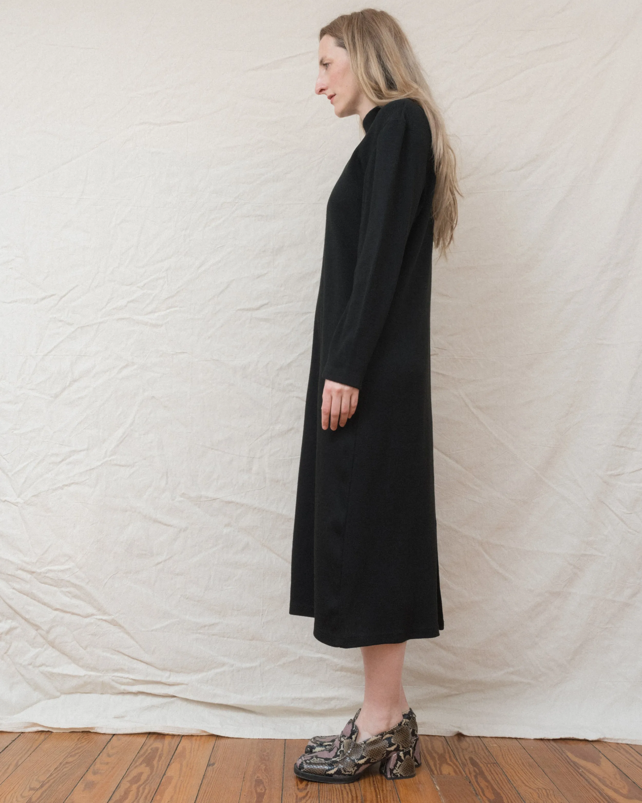 Vintage Black Knit Dress (S/M)