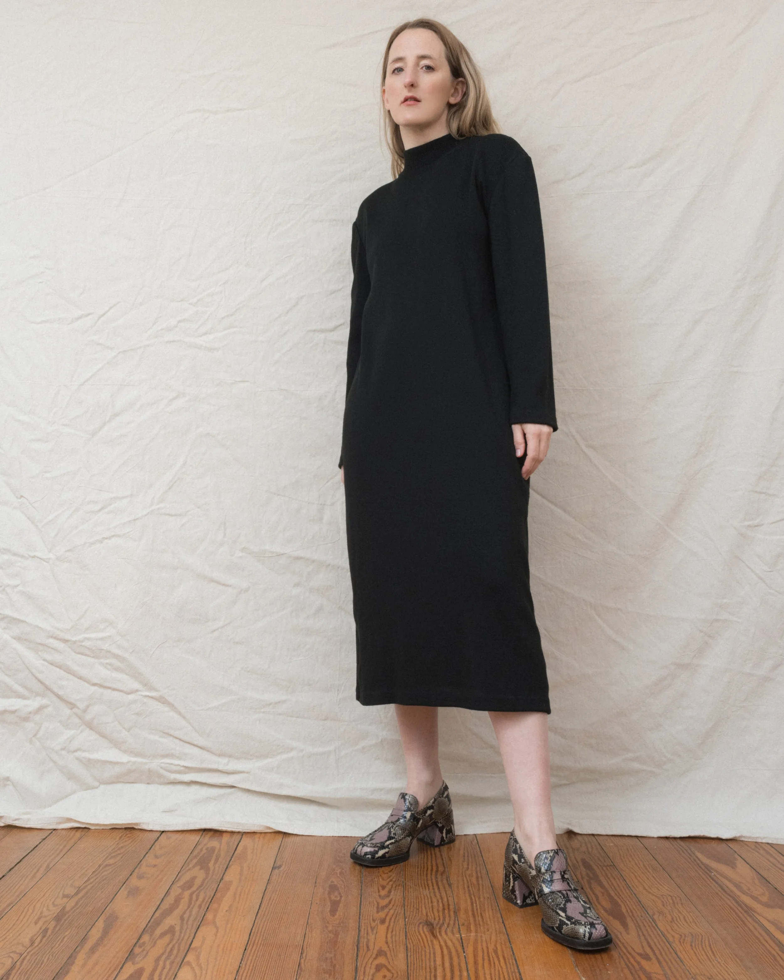 Vintage Black Knit Dress (S/M)