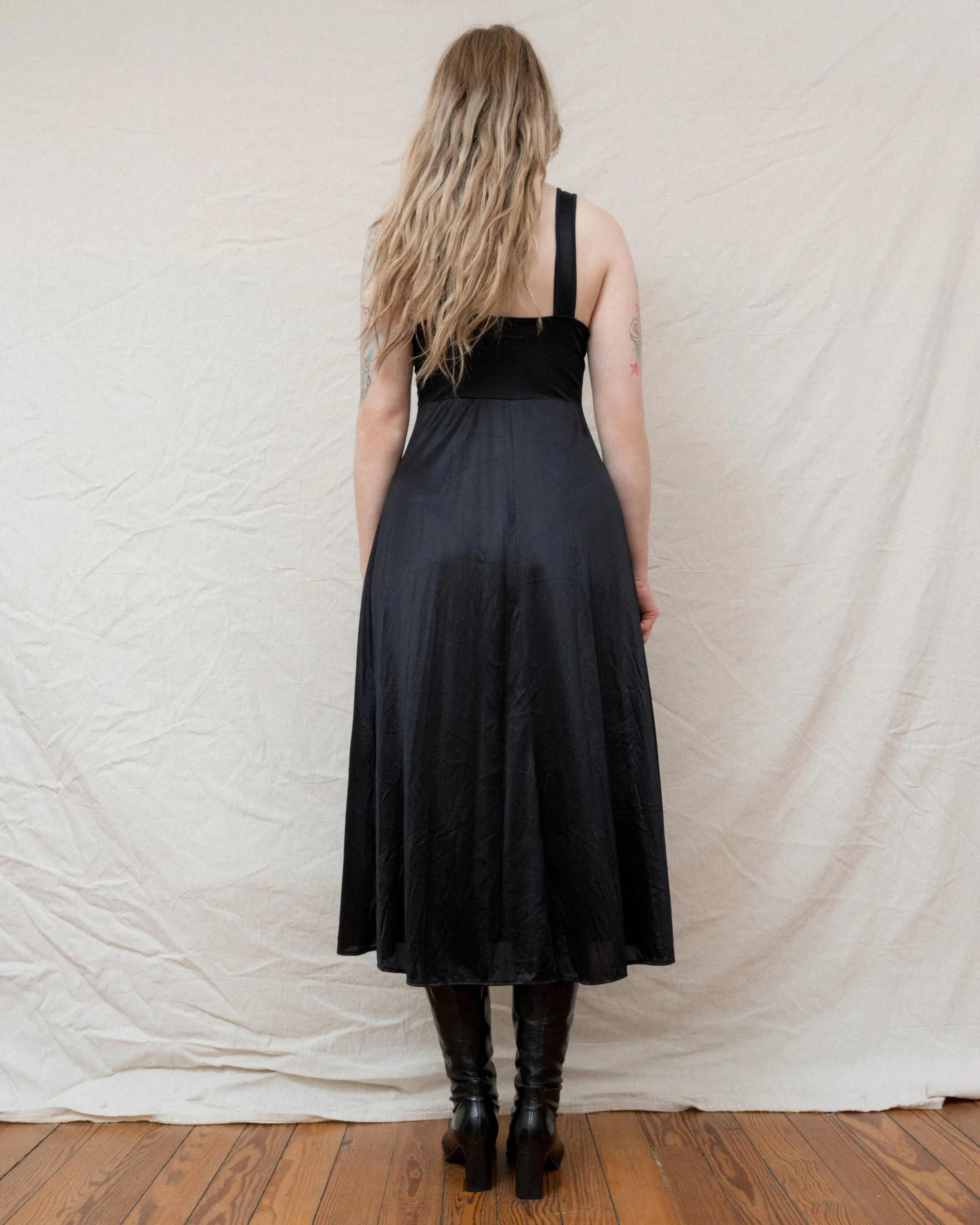 Vintage Black Slip Dress (S/M)