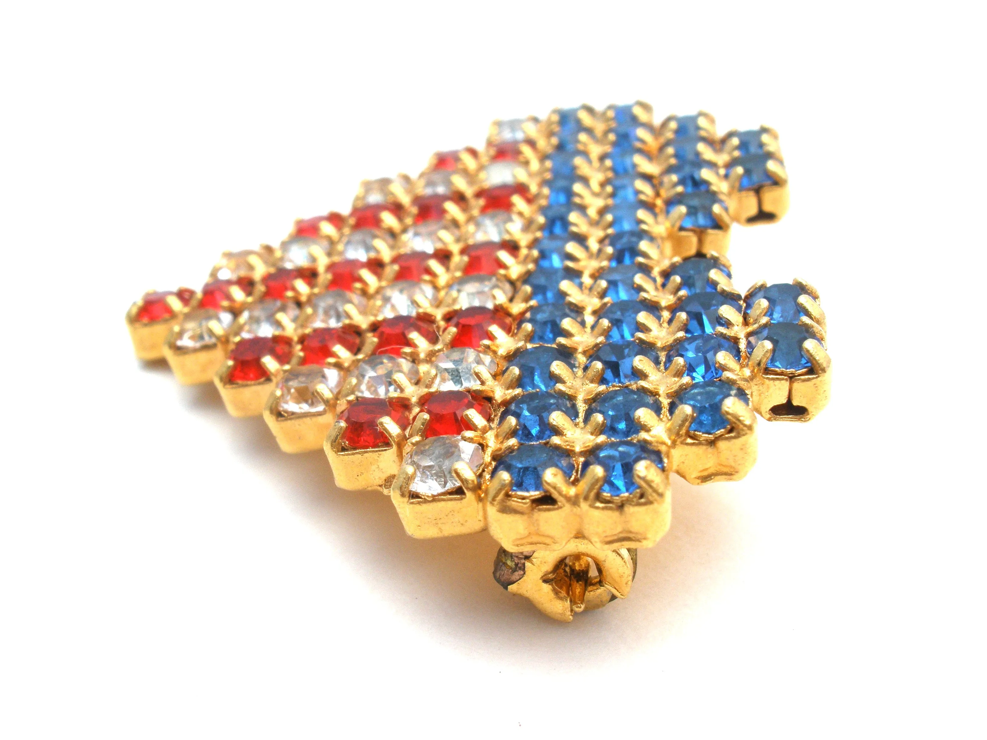 Vintage Dorothy Bauer Rhinestone Heart Brooch Pin