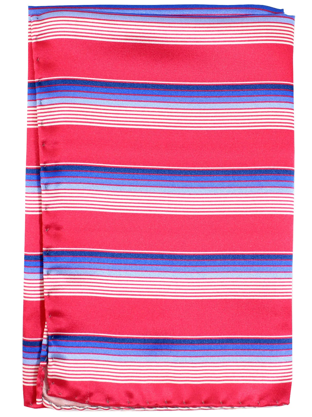 Vitaliano Pancaldi Pocket Square Red Blue Stripes SALE