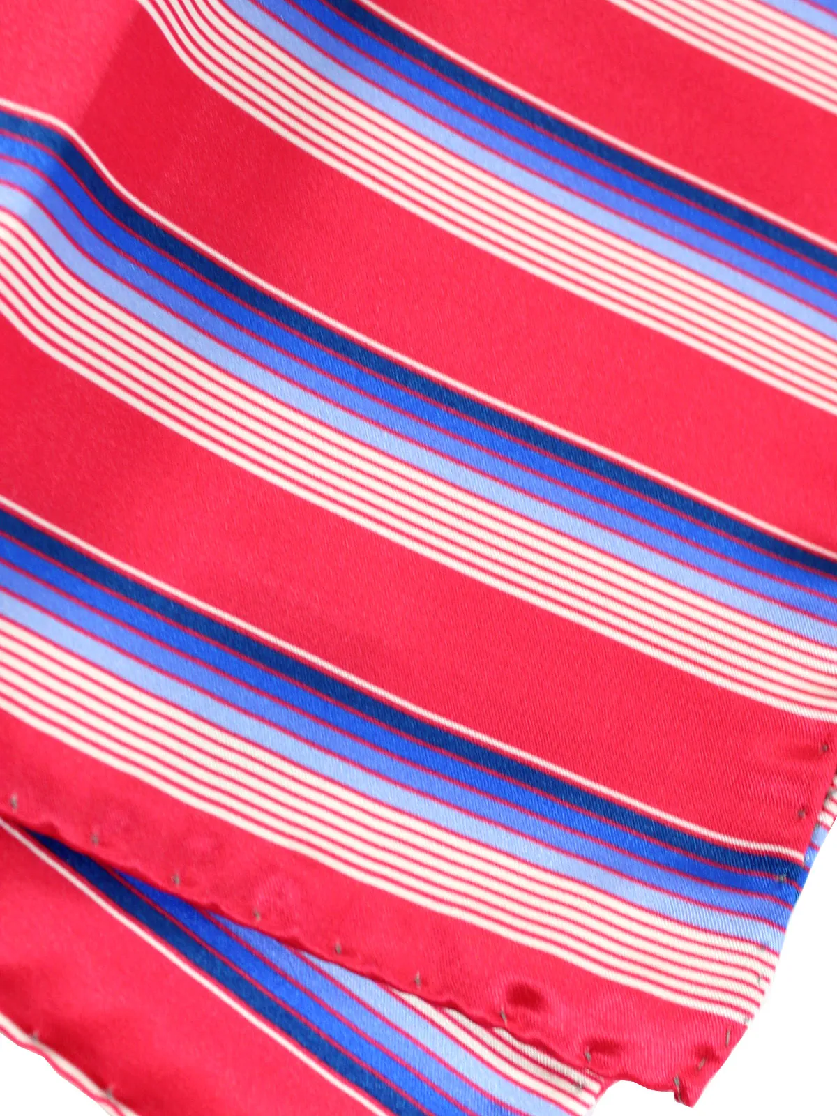 Vitaliano Pancaldi Pocket Square Red Blue Stripes SALE