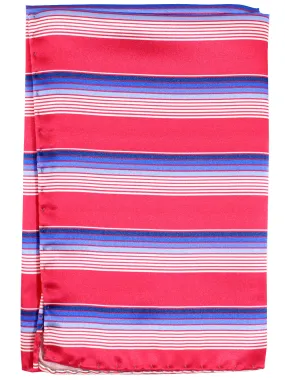 Vitaliano Pancaldi Pocket Square Red Blue Stripes SALE