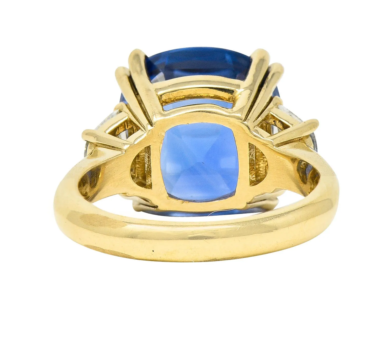 Vivid 11.25 CTW Ceylon No Heat Sapphire Diamond 14 Karat Gold Statement Ring AGL