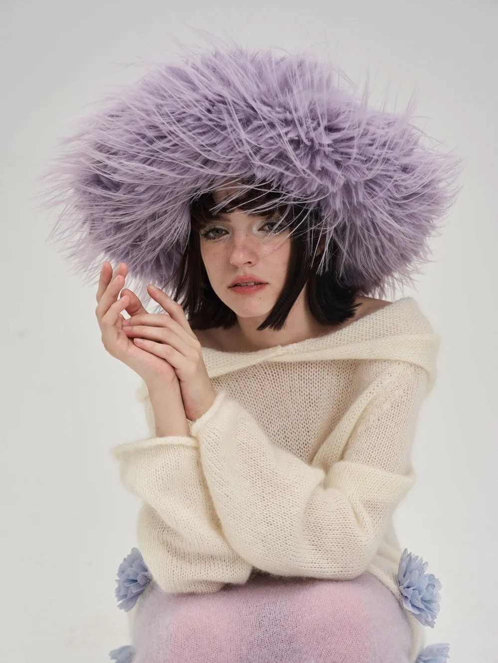 Volume-Fur Elegant Nichi Conspicuous Occasion Hat