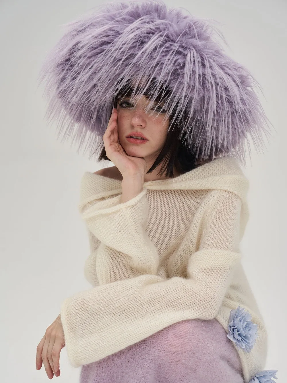 Volume-Fur Elegant Nichi Conspicuous Occasion Hat