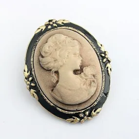 Women's Portrait Brooch Pin Vintage Cameo Elegant Brooch Pin Antique Wedding SM6