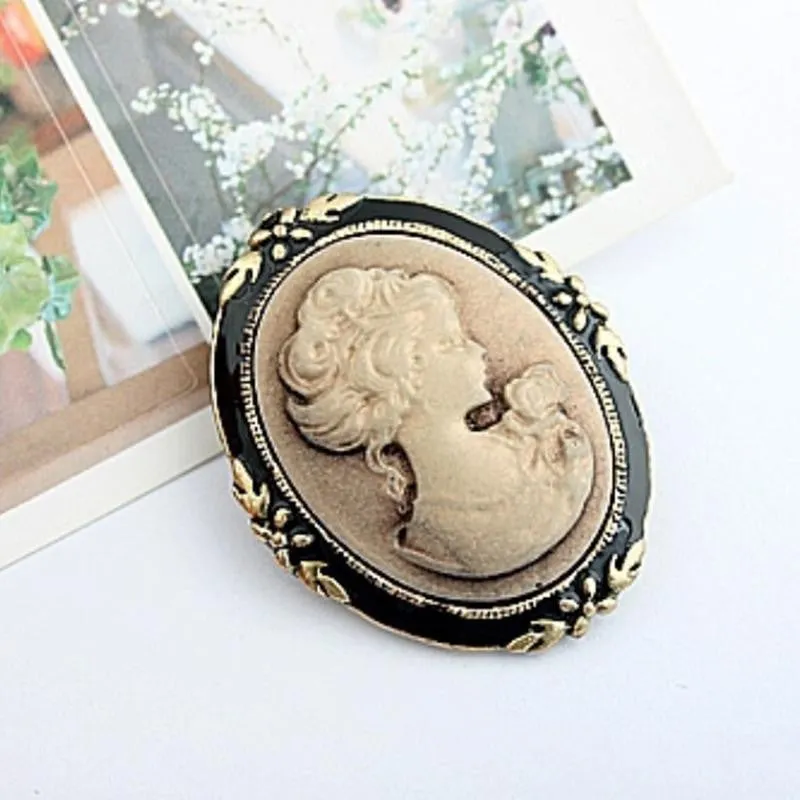 Women's Portrait Brooch Pin Vintage Cameo Elegant Brooch Pin Antique Wedding SM6