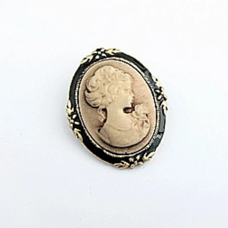 Women's Portrait Brooch Pin Vintage Cameo Elegant Brooch Pin Antique Wedding SM6