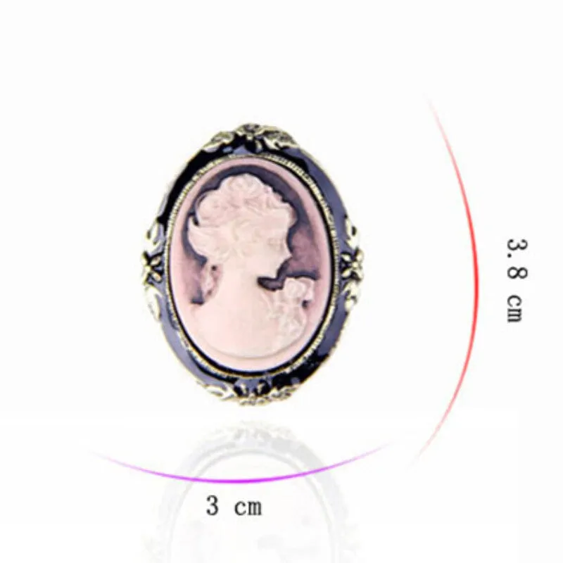 Women's Portrait Brooch Pin Vintage Cameo Elegant Brooch Pin Antique Wedding SM6